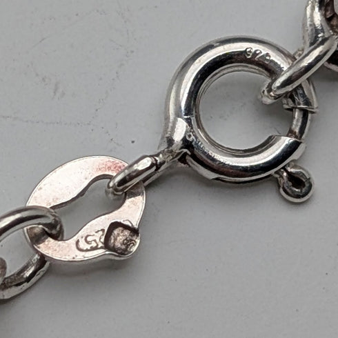 復古純銀可擴展照片吊墜,配上厚純銀項鍊,47 克