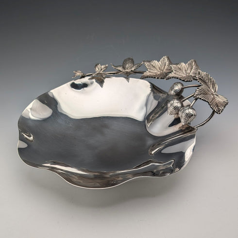 約 1900 年英國古董銀盤草莓盤,Walker & Hall