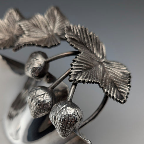 約 1900 年英國古董銀盤草莓盤,Walker & Hall