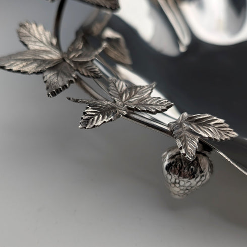 約 1900 年英國古董銀盤草莓盤,Walker & Hall