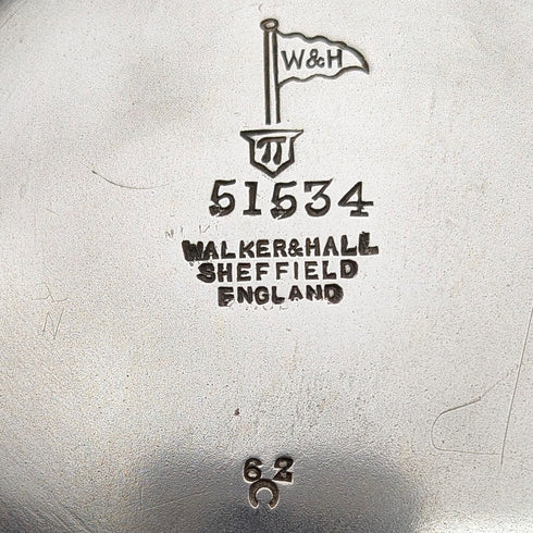 約 1900 年英國古董銀盤草莓盤,Walker & Hall