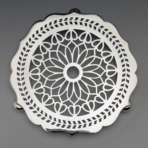 英国ヴィンテージ シルバープレート製 鍋敷き トライベット Man Co