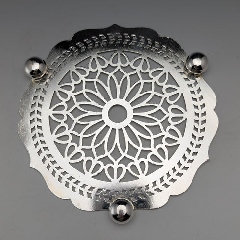 英国ヴィンテージ シルバープレート製 鍋敷き トライベット Man Co