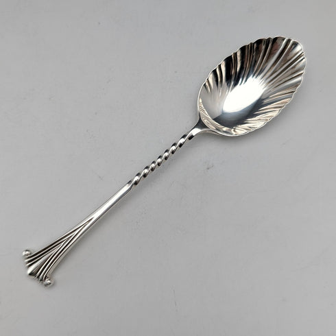 1894 British antique sterling silver tea spoon set of 12, total weight 118g, case included, Goldsmiths & Silversmiths