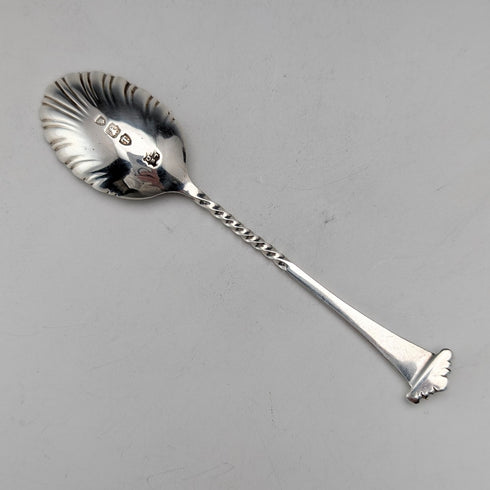 1894 British antique sterling silver tea spoon set of 12, total weight 118g, case included, Goldsmiths & Silversmiths