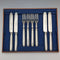 1922 British antique sterling silver handle cutlery set of 4 Harrison Brothers & Howson with tray