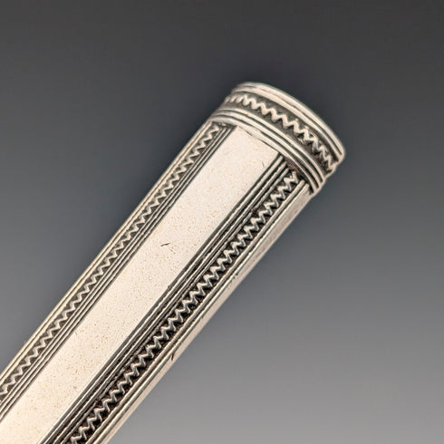 1922 British antique sterling silver handle cutlery set of 4 Harrison Brothers & Howson with tray