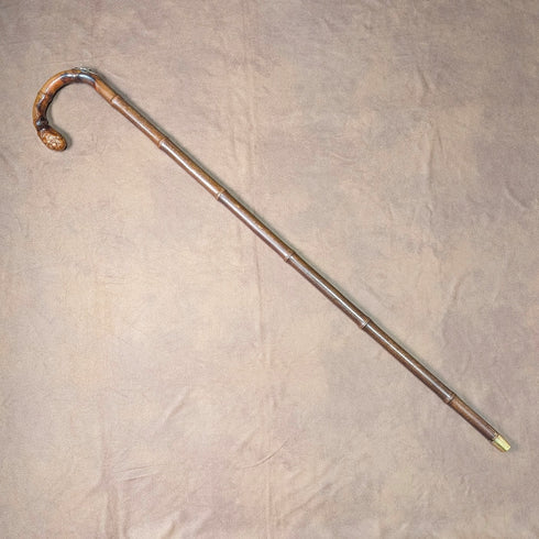 20世紀初頭 英国アンティーク 竹シャフト ホースメジャー付きステッキ 91cm Jonathan Howell