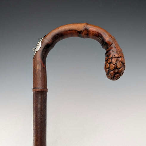 20世紀初頭 英国アンティーク 竹シャフト ホースメジャー付きステッキ 91cm Jonathan Howell