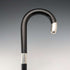 1920 British antique black shaft curved handle pure silver decorated walking stick 84cm