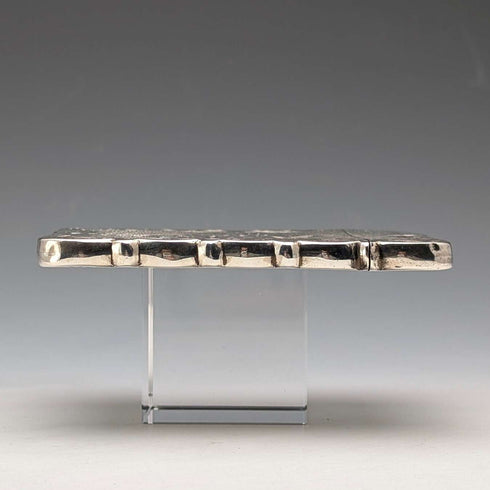 1863 British antique floral engraved sterling silver card case, 57g, Hillard & Thomason