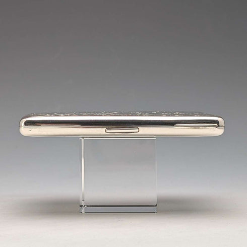 1896 British antique sterling silver double door card case 120g George Unite Very good condition