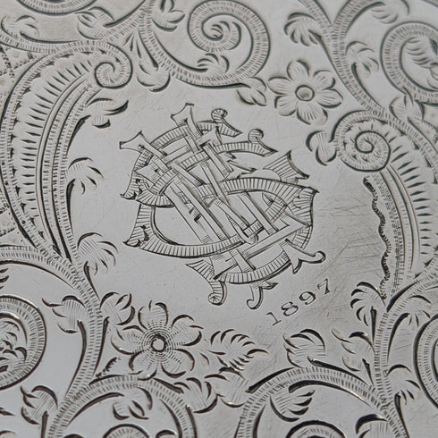 1896 年英國古董純銀雙門卡片盒 120g George Unite 狀況極佳