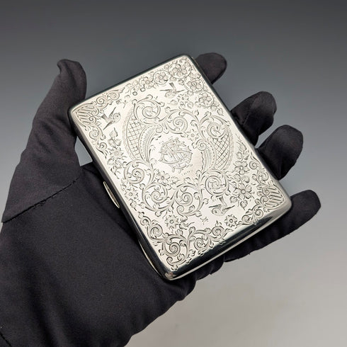 1896 年英國古董純銀雙門卡片盒 120g George Unite 狀況極佳