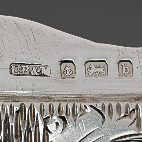 1901年 英国アンティーク フローラル彫刻 純銀製カードケース 75g ボックス入り Lines,Bunn&Mason