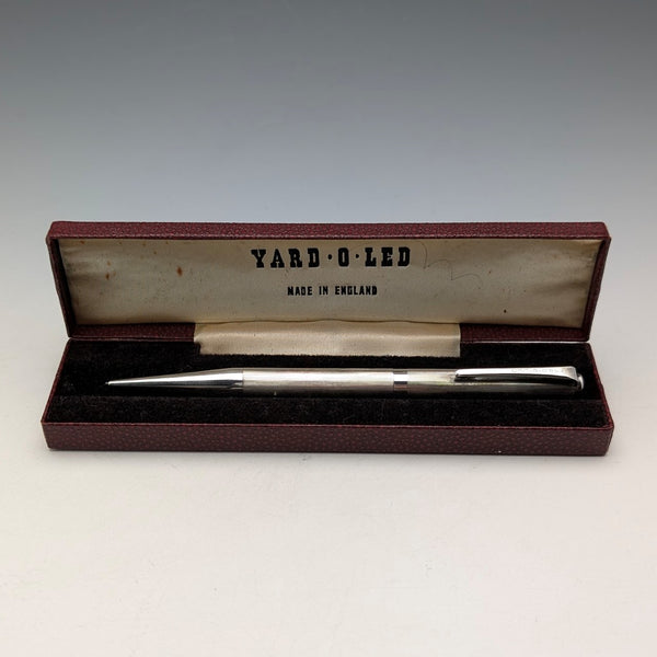 1974 British Yard O' Red Sterling Silver Push-Pull Pencil in Case