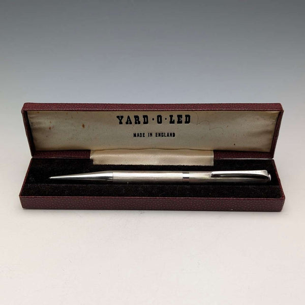 1974 British Yard O' Red Sterling Silver Push-Pull Pencil in Case