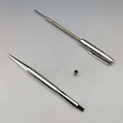 1975 British Yard O' Red Sterling Silver Push-Pull Pencil in Case