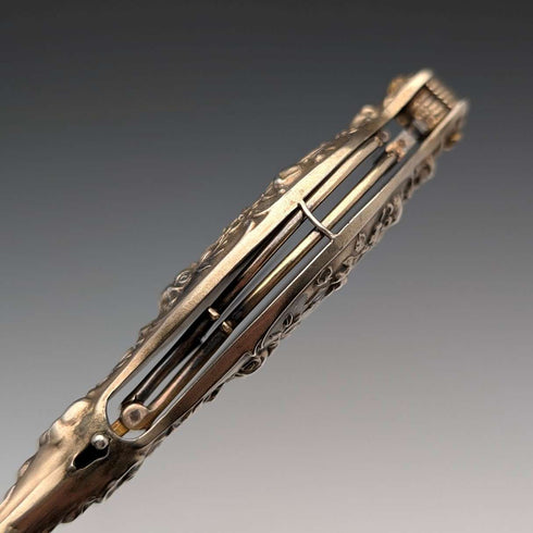 American antique sterling silver vermeil detailed decoration portable folding glasses Ronniet