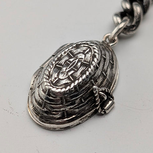 1909 年英國古董純銀阿爾伯特鍊 50 克籃子錶鍊