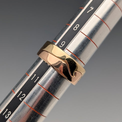 北欧Georg Jensen 2連フュージョン K18ゴールドリング 8.8g(9-10号) 指輪 ケース付