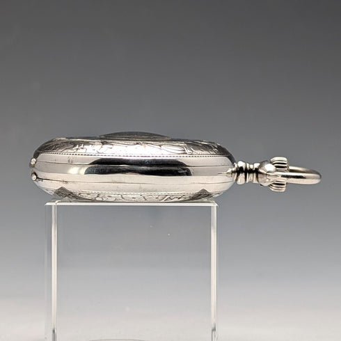 1923年頃 アンティーク ロンジン 懐中時計 銀側ハーフハンターケース 動作良好