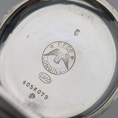 1923年頃 アンティーク ロンジン 懐中時計 銀側ハーフハンターケース 動作良好