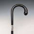 1929 British vintage black shaft curved handle pure silver decorated walking stick 85cm