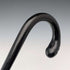 1929 British vintage black shaft curved handle pure silver decorated walking stick 85cm