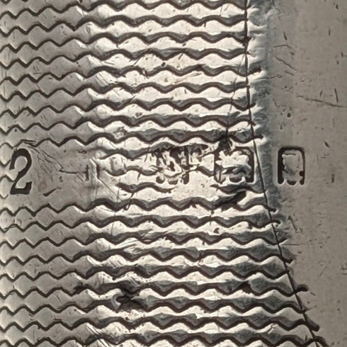 1929 British vintage black shaft curved handle pure silver decorated walking stick 85cm