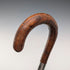 1934 British vintage tan shaft bent handle pure silver decorated walking stick 83cm