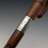 1934 British vintage tan shaft bent handle pure silver decorated walking stick 83cm