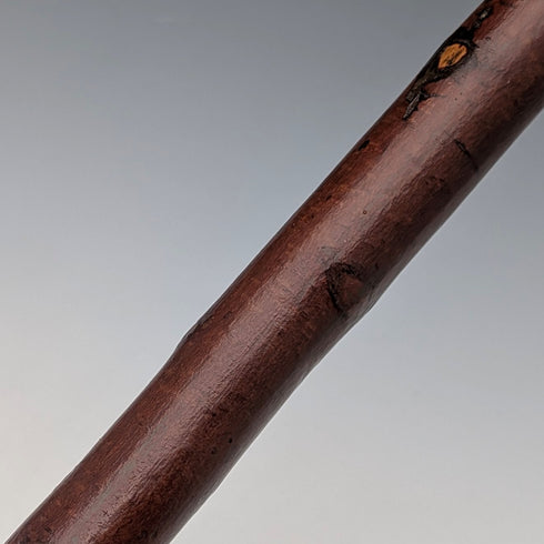 1899年 英国アンティーク ブラウンシャフト 曲がりハンドル 純銀装飾 ステッキ 杖 85cm