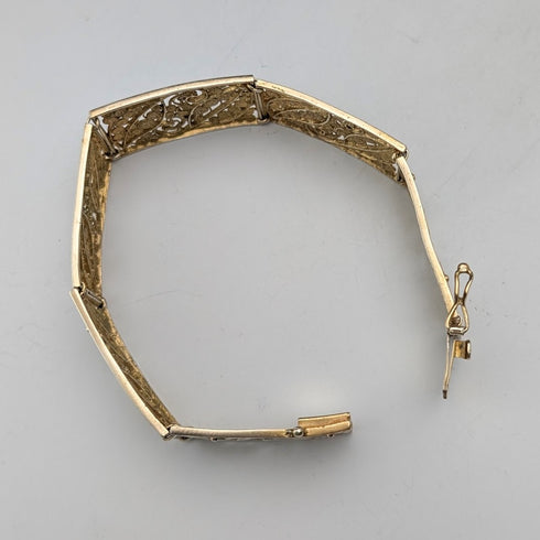 復古 835 銀鍍金花絲手鍊