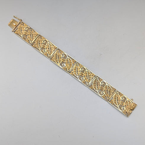 復古 835 銀鍍金花絲手鍊