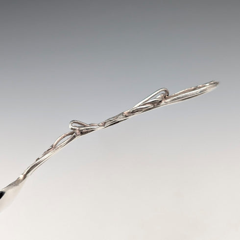 1971 British Vintage Sterling Silver Tea Caddy Spoon 27g Grape Decoration MK