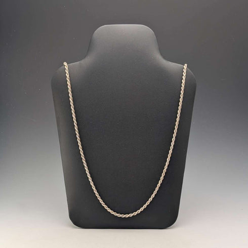 British vintage sterling silver twisted chain necklace 15g