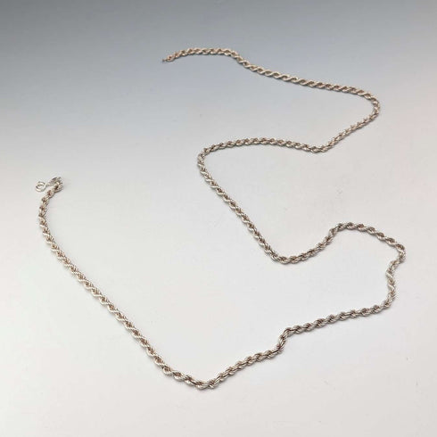 British vintage sterling silver twisted chain necklace 15g