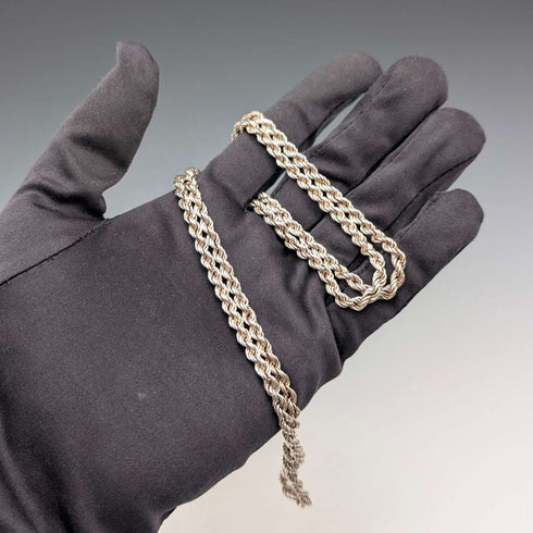 British vintage sterling silver twisted chain necklace 15g
