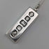1977 British sterling silver jubilee ingot pendant and sterling silver chain, 35g total, Carr's