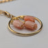 復古黃金和粉紅珊瑚吊墜項鍊