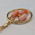 復古黃金和粉紅珊瑚吊墜項鍊