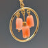 Vintage Rold Gold and Pink Coral Pendant Necklace