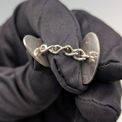 1977年 英国ヴィンテージ 純銀製 カフリンクス Henry Griffith&Sons