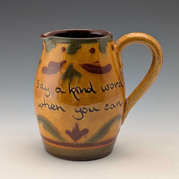 Antique British Mottoware Jug, Brown