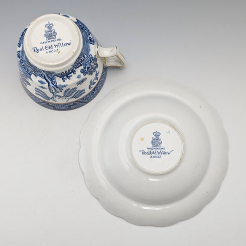 英国ヴィンテージ ブルーウィローパターン カップ&ソーサー Booths