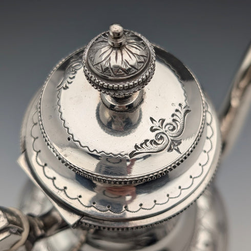 Antique French silver plate coffee pot