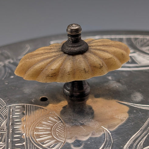 Antique British silver plate tea set, 3 piece set, GRAINGER & CAMPBELL