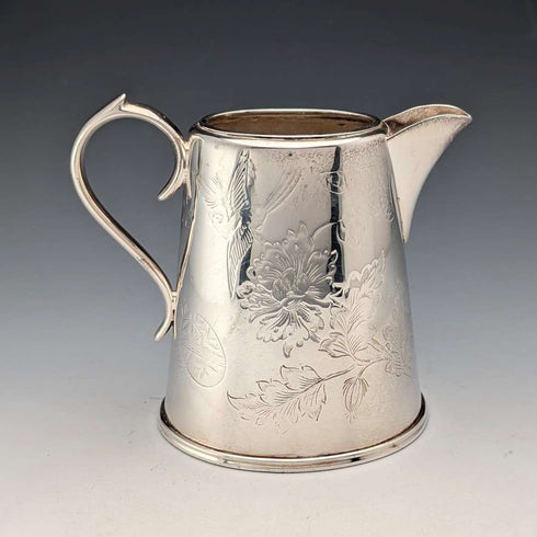 Antique British silver plate tea set, 3 piece set, GRAINGER & CAMPBELL