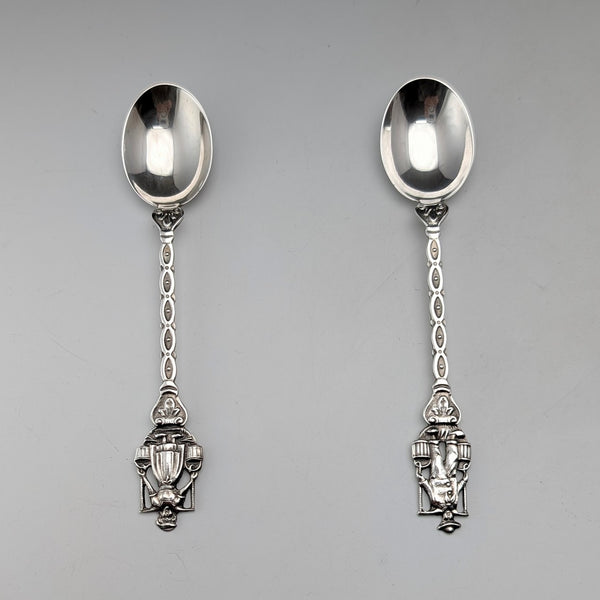 1967 Dutch Vintage Continental Silver Teaspoon Pair, Total 22g